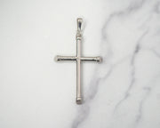 Cross Slopped 2in 14k White Gold