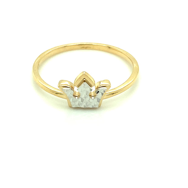 Solid Gold Crown Ring 14K