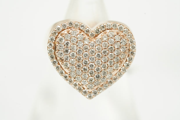 Heart Ring 14K Rose Gold VS Diamonds
