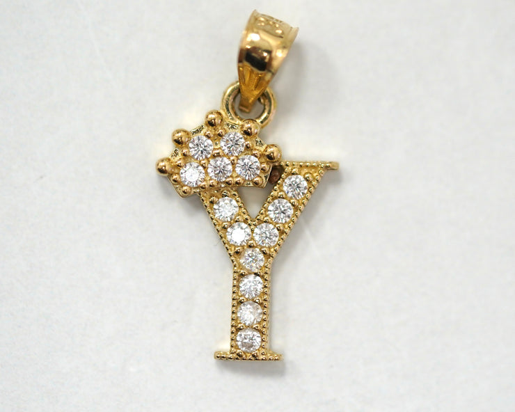 Letter Y Pendant 14K Yellow Gold