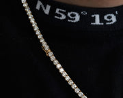 36.8 CT Diamond Tennis Chain 14K Yellow Gold