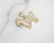 2.97 CT Round Diamond Goat With Outline 1.25 in 14k Yellow Gold