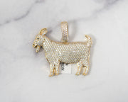 2.97 CT Round Diamond Goat With Outline 1.25 in 14k Yellow Gold