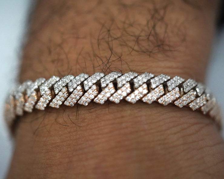 Two-Tone Miami Cuban Bracelet BustDown 10k