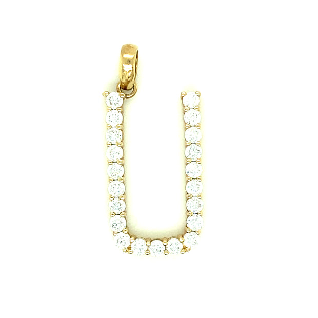 Letter U 14K Yellow Gold